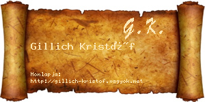 Gillich Kristóf névjegykártya