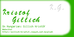 kristof gillich business card